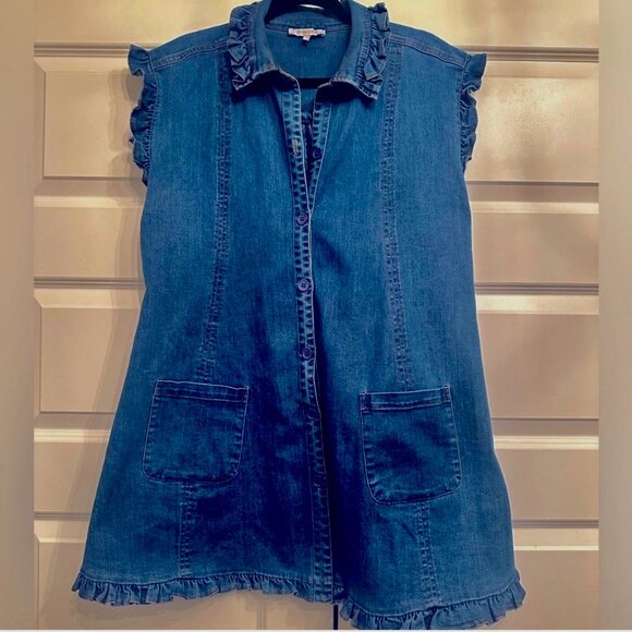 BNWT OLIVACEOUS DENIM DRESS ADORABLE FOR ANY OCCASION HAS POCKETS - Picture 4 of 5